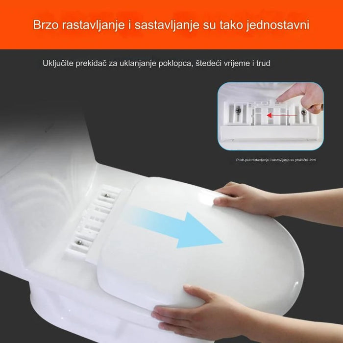 Soft Close Toilet Seat Cover Universal Fitting Thickened Old Style Commode Ring Accessories