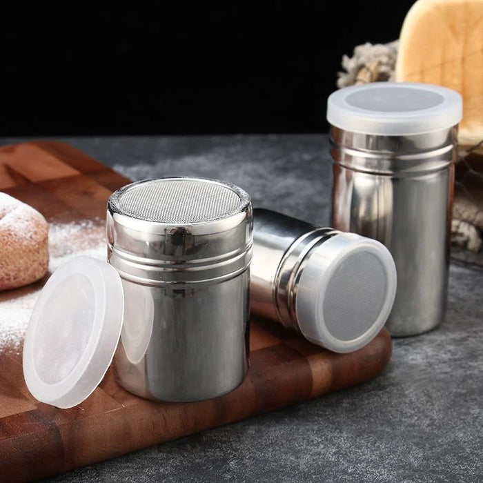 Stainless Steel Seasoning Canisters for Kitchen, Pepper Shaker Bottles for BBQ, Spice Jars with Lids