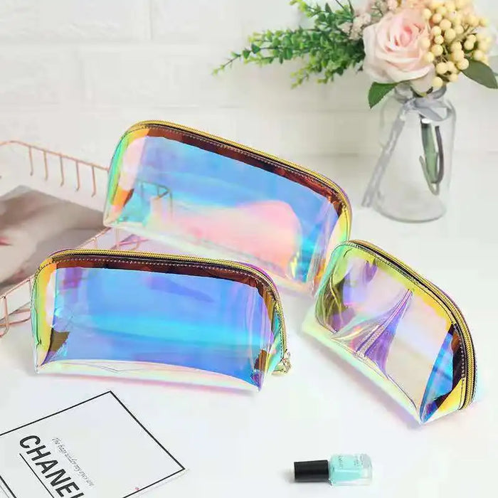 Multiple Functional Laser Cosmetic Bag for Toiletries and Makeup with TPU Transparent Design