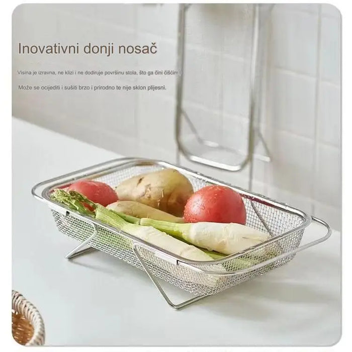 Retractable stainless steel sink drainage basket