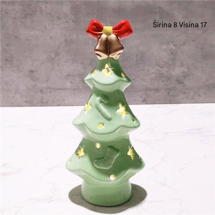 Cute ceramic Christmas tree night lights are used for Christmas decorations and gifts