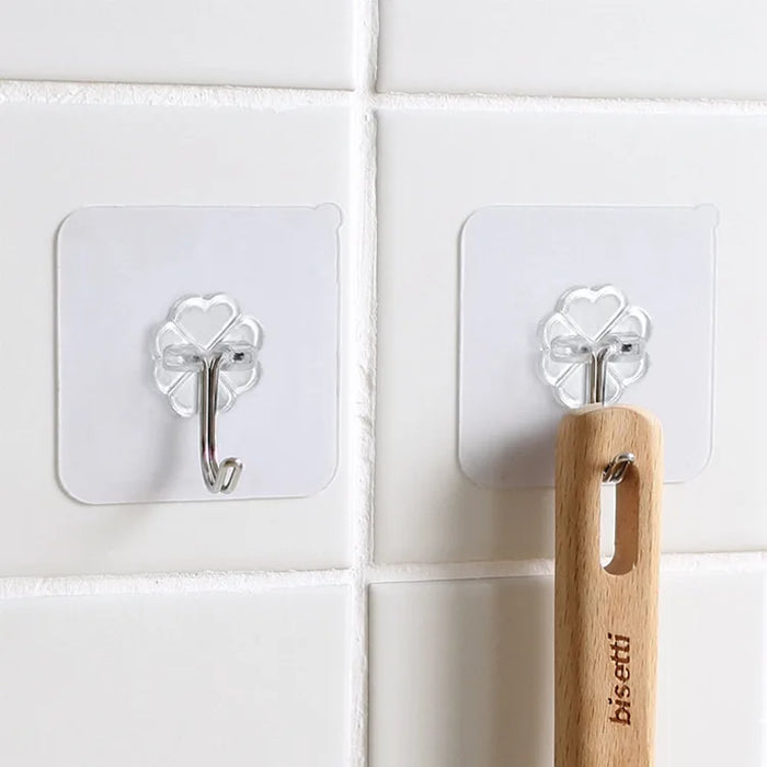 Invisible magic glue hooks for bathroom walls, transparent heavy-duty hooks