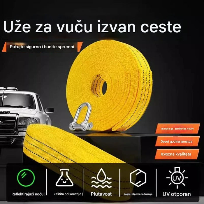 Heavy Duty Towing Rope with U Hooks for Cars and Off-Road Vehicles