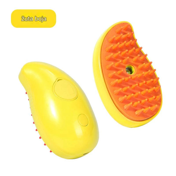 Pet grooming comb with electric spray and massage function