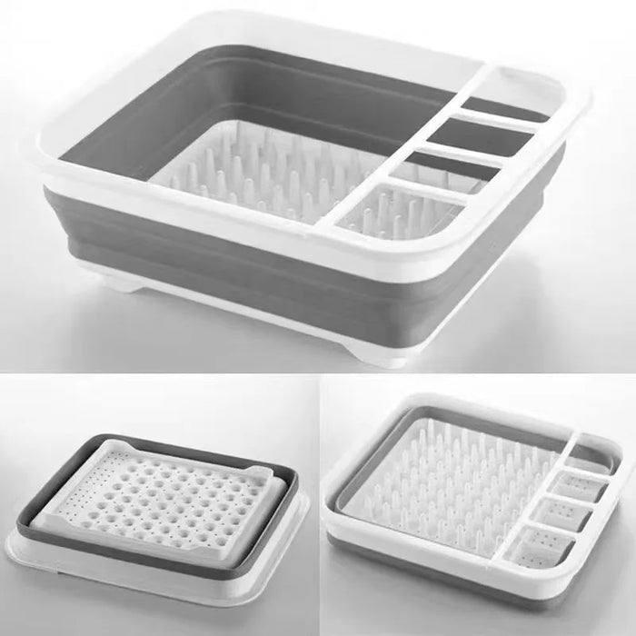 Multifunctional folding drain basket rack