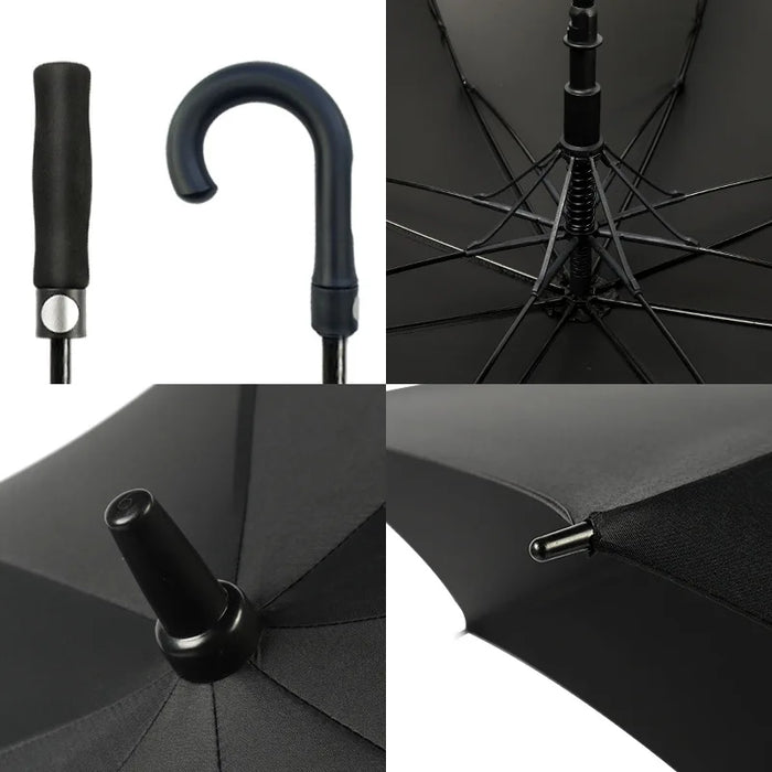 Business automatic long-handled men's straight umbrella, windproof and waterproof