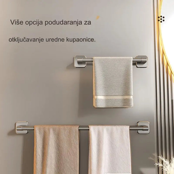 Aluminum towel bar non-punching rack