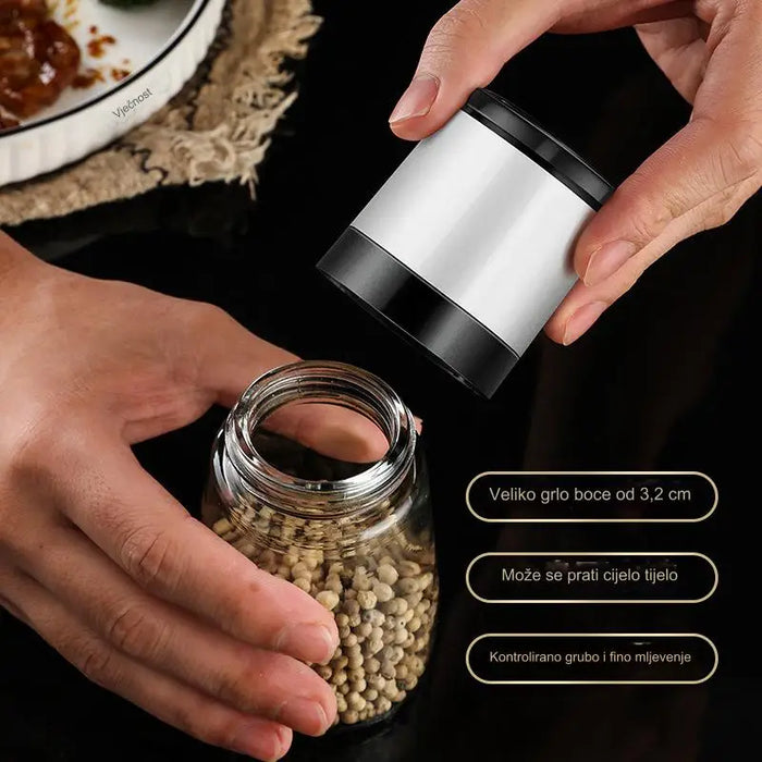 Hand pepper grinder with adjustable roughness multi-purpose kitchen tool