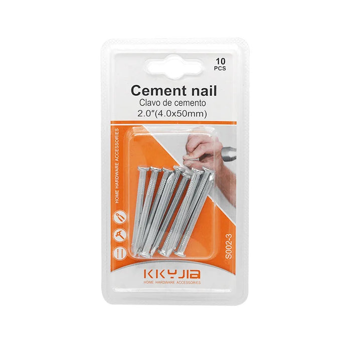 Rust-proof cement nail hardware range for outdoor and marine environments