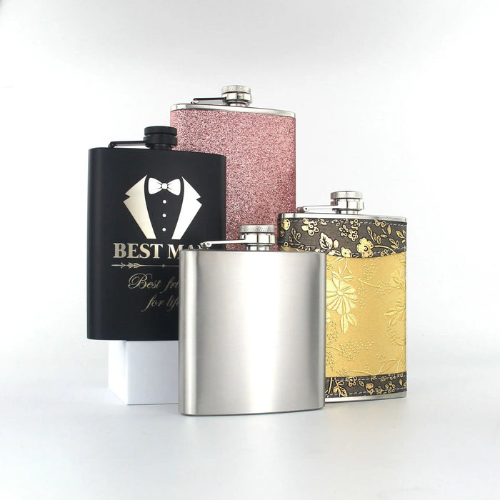 6-ounce Solid Stainless Steel Flask