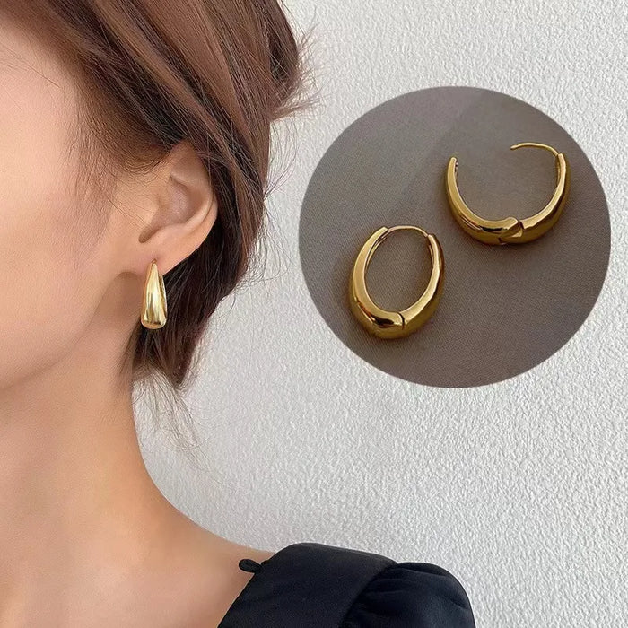 Retro geometric U-shaped earrings for women