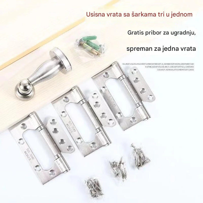 Stainless steel furniture hinges with strong magnetic latches - ideal for wooden doors