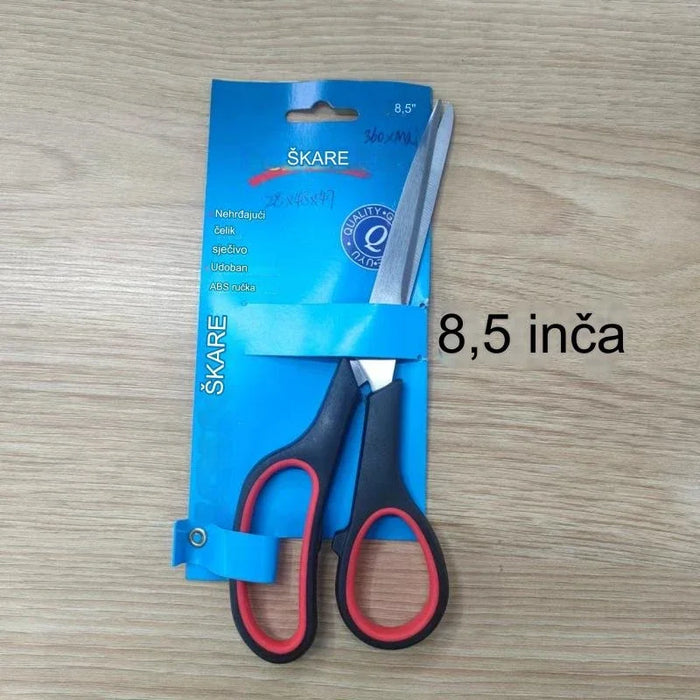 Premium Black and Red Rubber Handle Scissors for Office and School