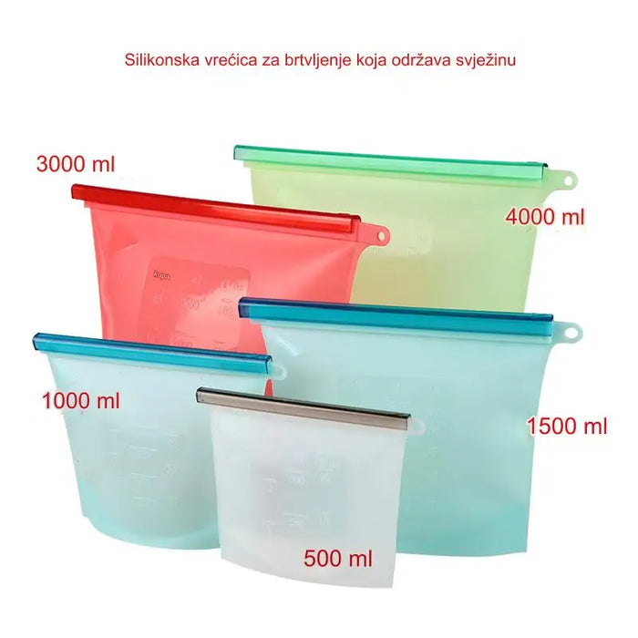 Silicone Fresh-keeping Bag 500ml 1000ml 1500ml