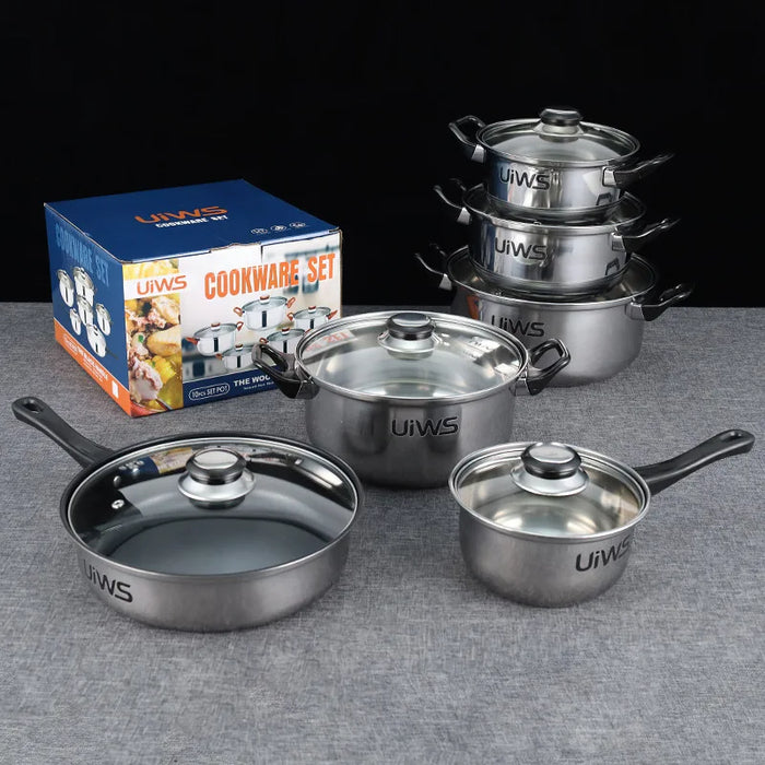 Induction cooker stainless steel saucepan with handle