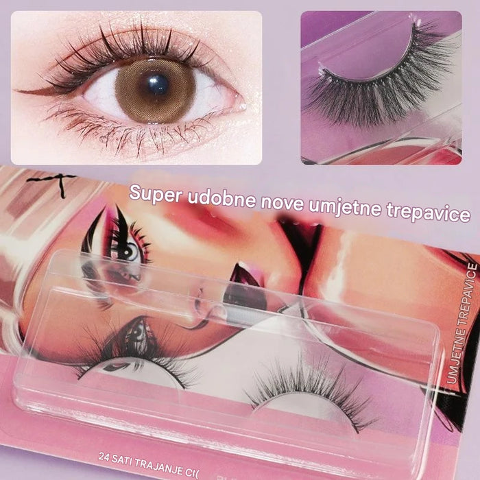 Fake Eyelashes, Natural Long and Thick, Crossed Artificial Eyelashes