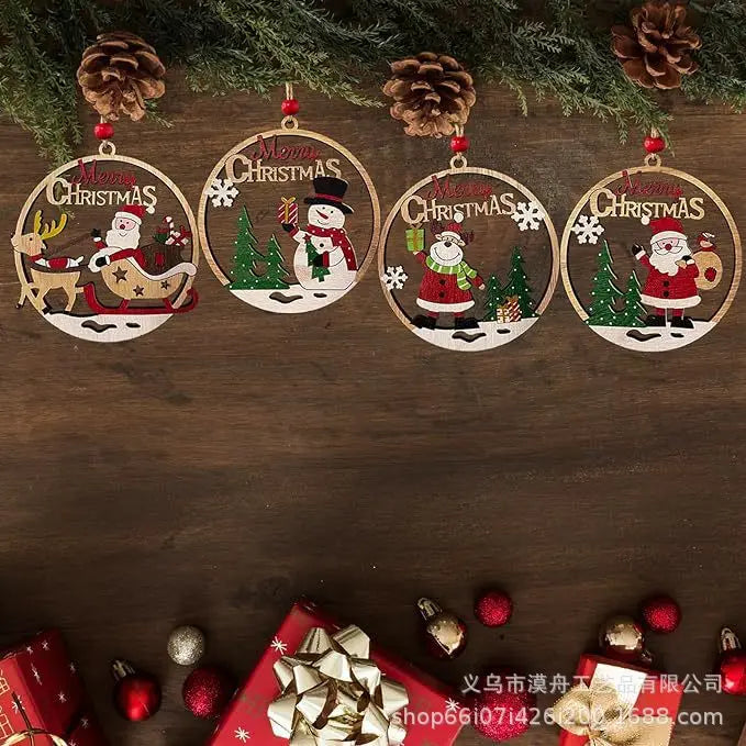 Christmas wooden pendant, home decoration