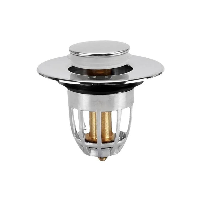 Premium Press-and-Pop Copper Core Sink Strainer for Bathroom and Kitchen Drains, Prevents Odors and Leaks