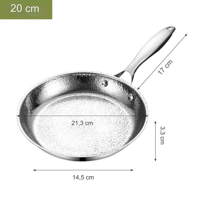 Restaurant Grade Stainless Steel Hammer Frying Pan