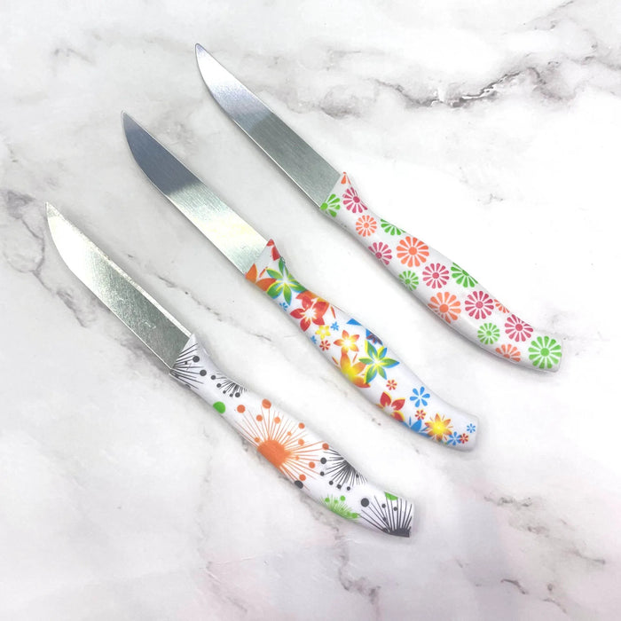 Multifunctional kitchen paring knife with non-slip handle