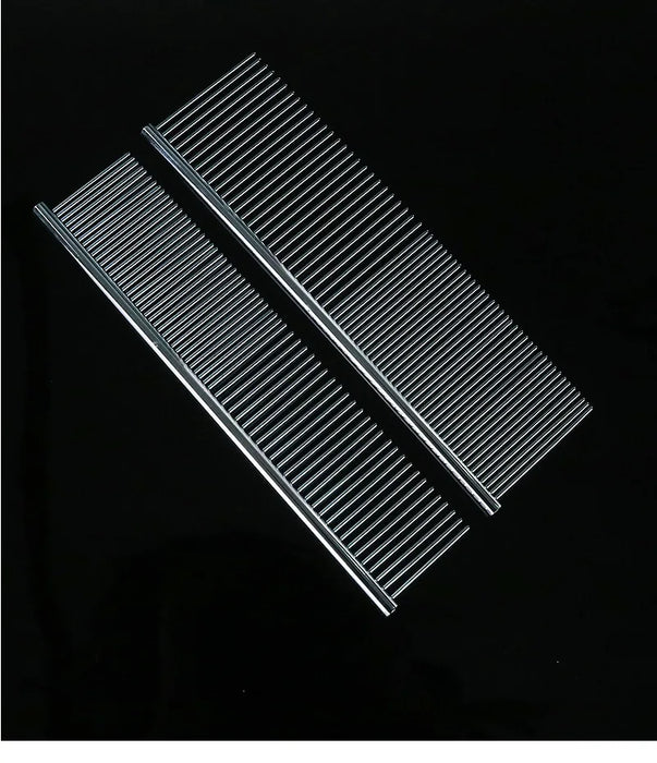 Electroplated stainless steel pet comb