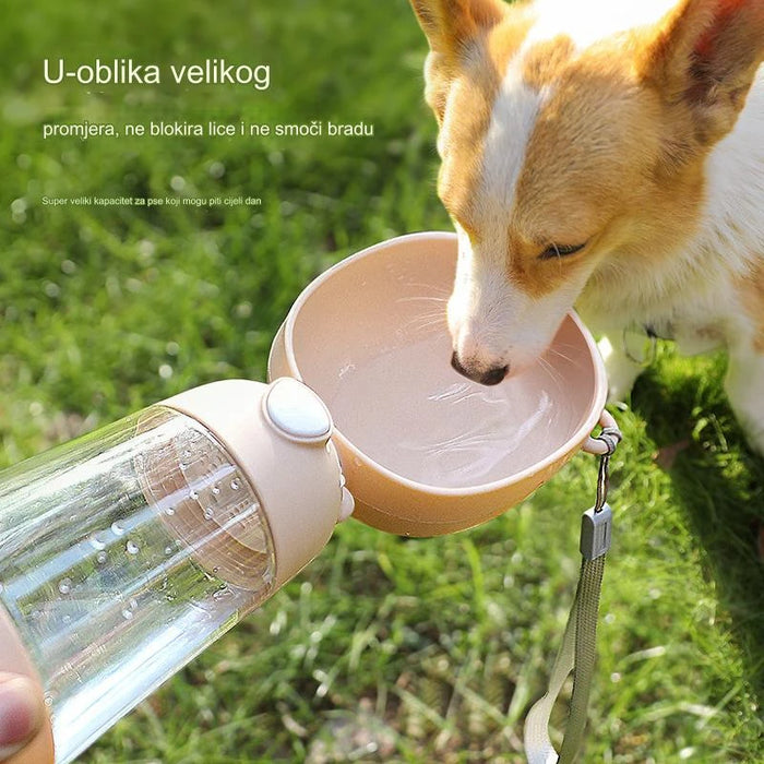 Small Dog Water Bottle with Foldable Bowl, Portable Pet Water Dispenser for Outdoor, Travel and Walking