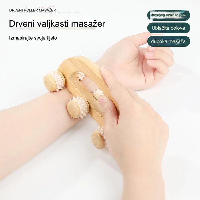 Wooden Manual Massage Stick for Muscle Relaxation