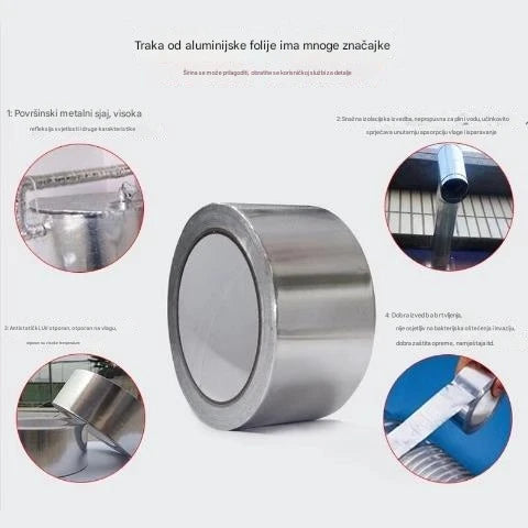 Multipurpose Aluminum Foil Tape for High Temperature Kitchen and Pipe Sealing