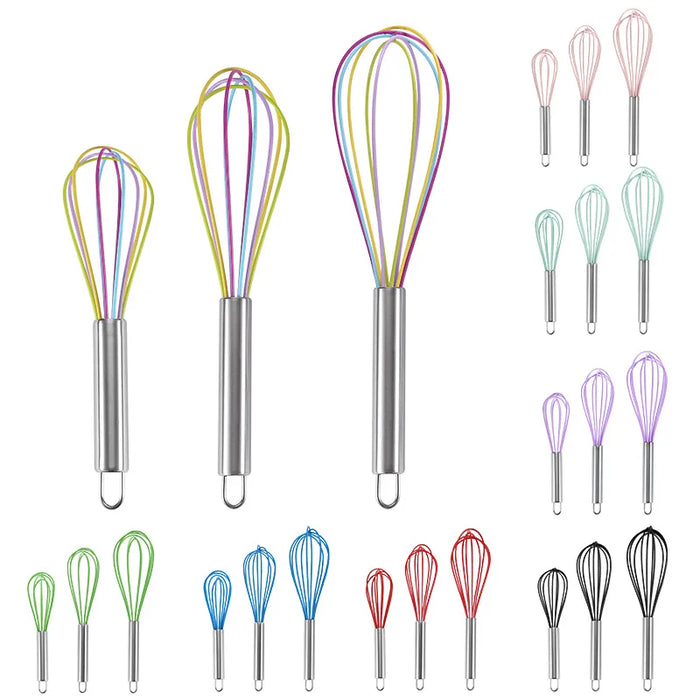 Professional Silicone Egg Beater with Stainless Steel Handle