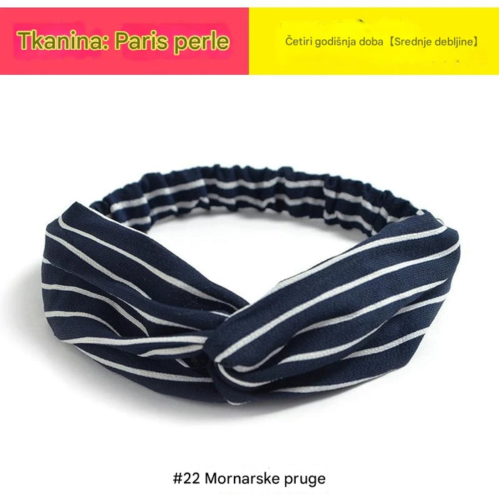 Trendy Cross Elastic Chiffon Headband for Women Hair Accessories