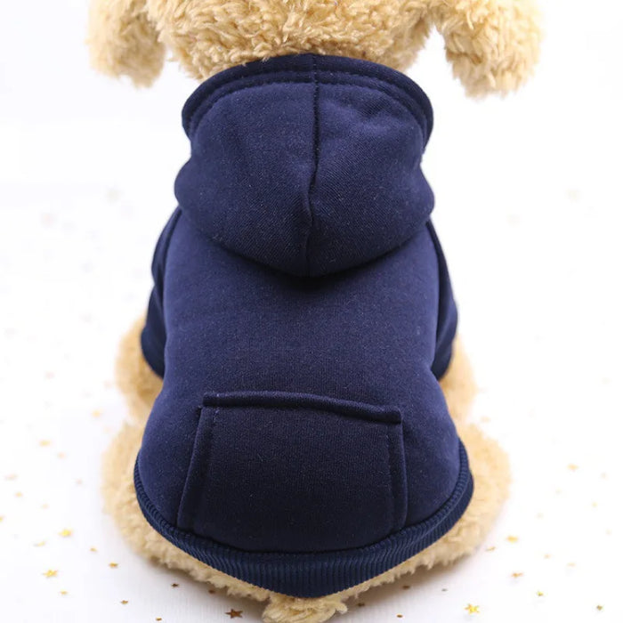 Fall/Winter Padded Dog Hoodie with Pocket, Hat and Cute Print