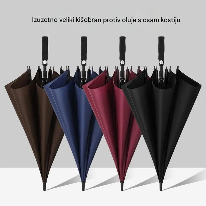 Business automatic long-handled men's straight umbrella, windproof and waterproof