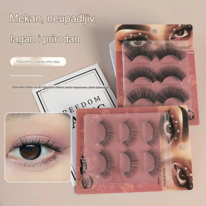 Natural false eyelash kit Featuring 3D effects and clear eyelashes