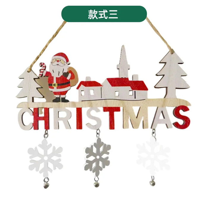 Personalized wooden Christmas letter snowman house decoration craft gift