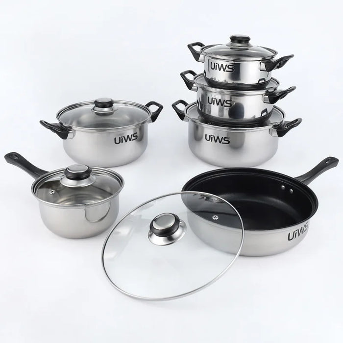 Induction cooker stainless steel saucepan with handle