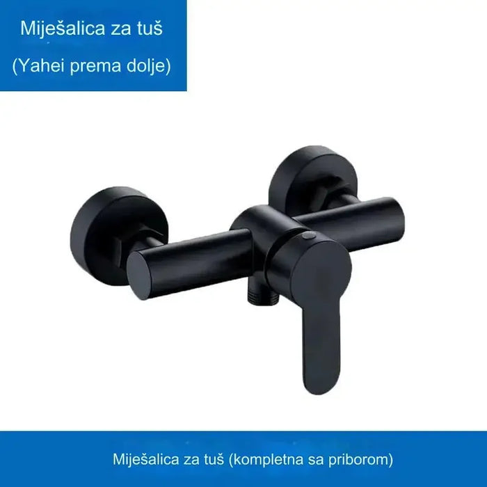 Luxury tee shower faucet with hot and cold water mixing valve