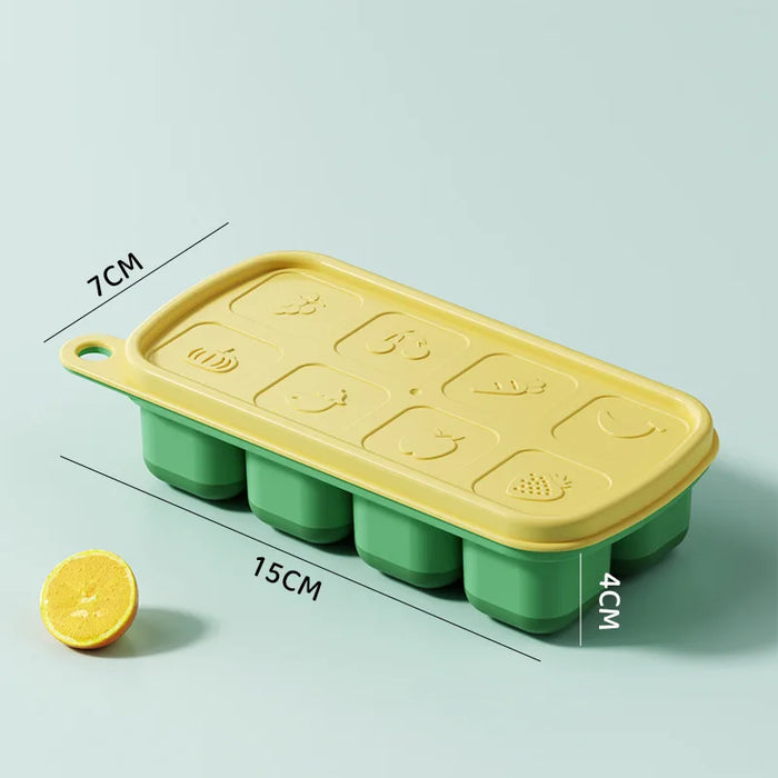 Ice Cube Tray with Lid and Storage Box – Silicone Ice Mold for Homemade Ice Cream and Frozen Foods