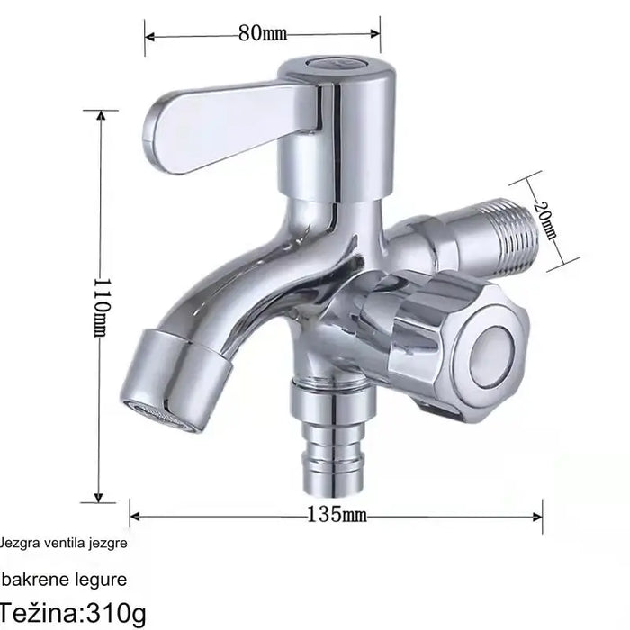 Dual Purpose Faucet with One in And Two Out Function