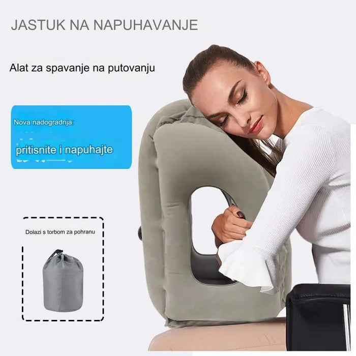 Inflatable throw pillow sleeping artifact travel pillow