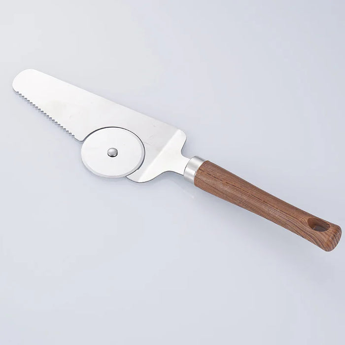 Stainless steel and wood handle kitchenware