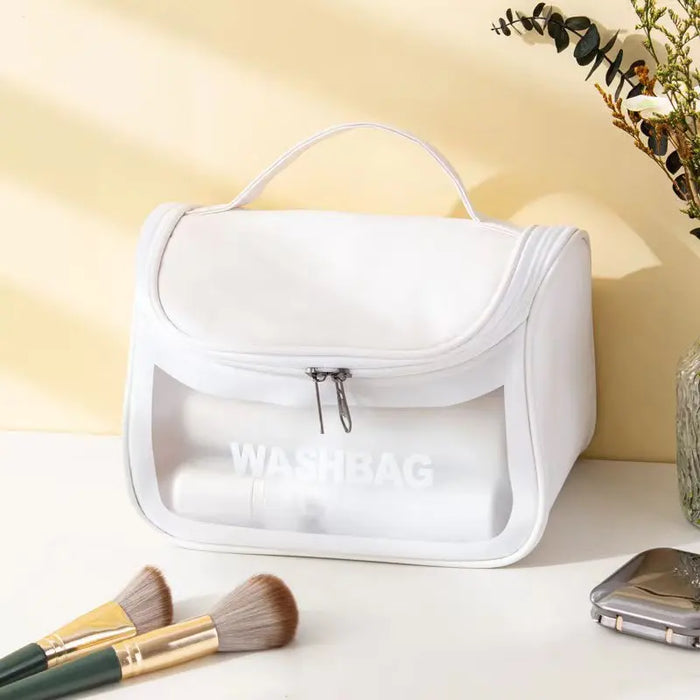 Pu transparent makeup toilet bag