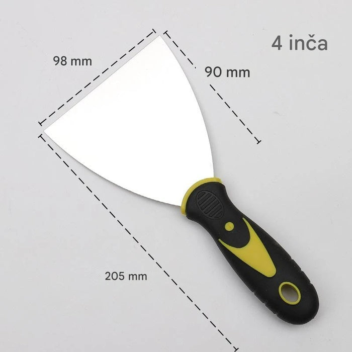 Putty knife with two-color handle, non-slip handle and stainless steel blade