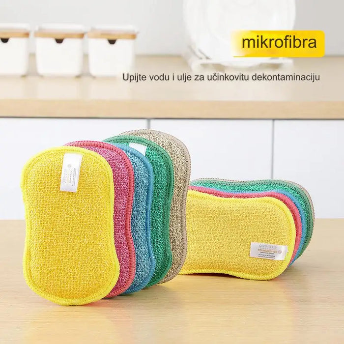 Microfiber Magic Clean Sponge Scrubber for Kitchen Pot Cleaning