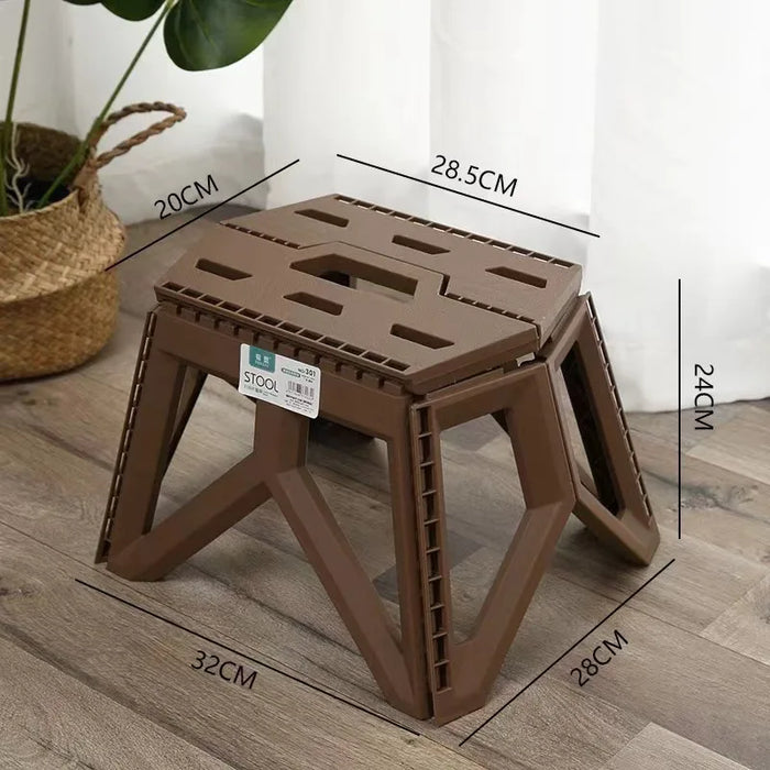 Portable plastic folding stool