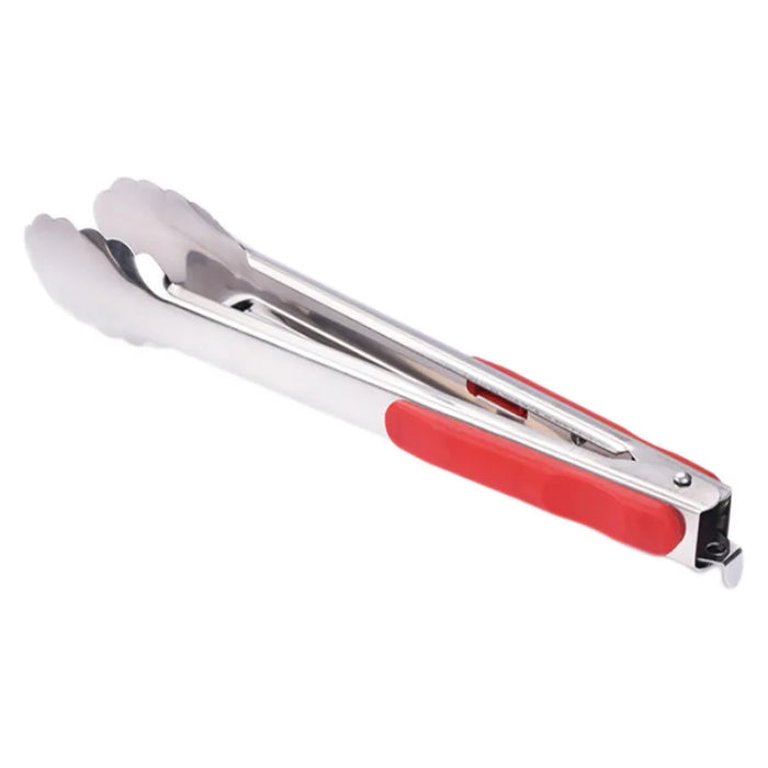 Red Handle Stainless Steel Outdoor Barbecue Food Clip