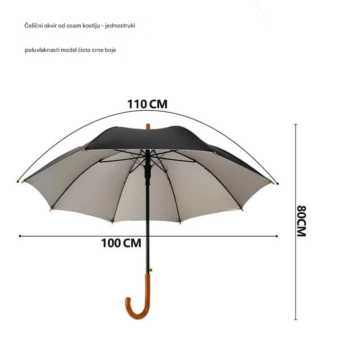 Business automatic long-handled men's straight umbrella, windproof and waterproof