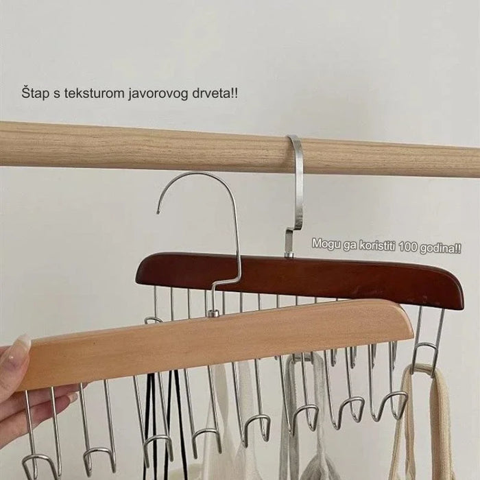 Stylish solid wood hangers for underwear, belts, vests, scarves and socks