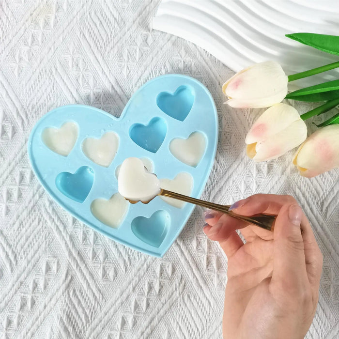 Food-Grade Silicone Heart-Shaped Ice Cube Tray for Homemade Ice Cream, Popsicles, and Ice Balls