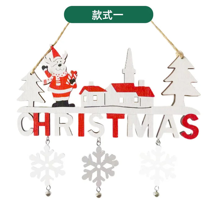 Personalized wooden Christmas letter snowman house decoration craft gift