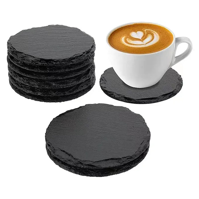 Natural rock coaster round slate coaster